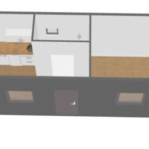 Contenedor social equipado de 21 m² – WC, cocina y vestuario